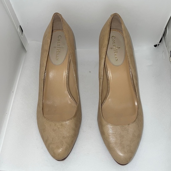 Cole Haan cheetah faded print over pattern beige leather pumps shoes Sz 10 - Picture 2 of 10